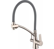 Vieir Смеситель кухонный под фильтр (2 воды) гибкий силиконовый излив  (матовое золото ) V15007S