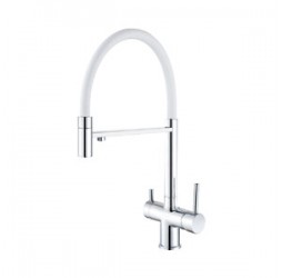 Vieir Смеситель кухонный под фильтр (2 воды) гибкий силиконовый излив  (хром ) V15039-Х / V15039