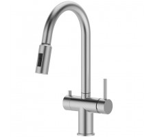 Vieir Смеситель кухонный под фильтр ( 2 воды) вытяжная лейка (Satin ) V15060L