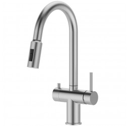 Vieir Смеситель кухонный под фильтр ( 2 воды) вытяжная лейка (Satin ) V15060L