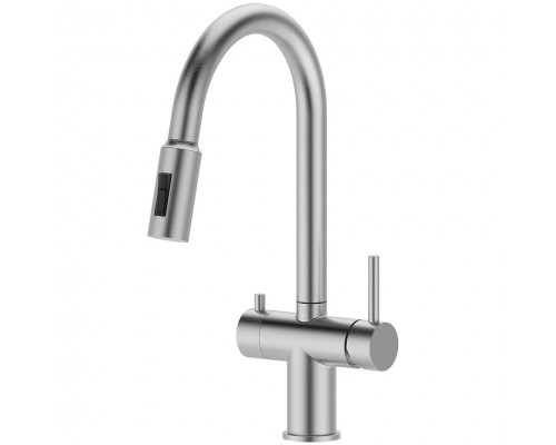 Vieir Смеситель кухонный под фильтр ( 2 воды) вытяжная лейка (Satin ) V15060L