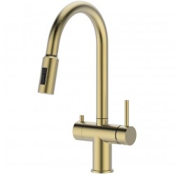 Vieir Смеситель кухонный под фильтр ( 2 воды) вытяжная лейка (Gold Brushed ) V15060S