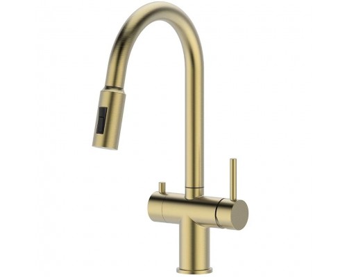 Vieir Смеситель кухонный под фильтр ( 2 воды) вытяжная лейка (Gold Brushed ) V15060S
