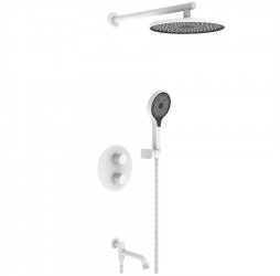 Vieir Душевая система 3 режима термостатическая с поворотным изливом встраиваемая (белый ) V25003-3F