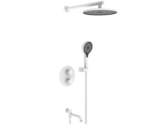 Vieir Душевая система 3 режима термостатическая с поворотным изливом встраиваемая (белый ) V25003-3F