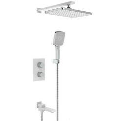 Vieir Душевая система 3 режима термостатическая с поворотным изливом встраиваемая (белый/хром ) V25004-3F