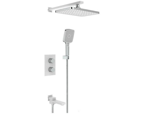 Vieir Душевая система 3 режима термостатическая с поворотным изливом встраиваемая (белый/хром ) V25004-3F