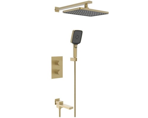 Vieir Душевая система 3 режима термостатическая с поворотным изливом встраиваемая (Gold Brushed ) V25004-3S