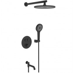 Vieir Душевая система 3 режима  GO CLICKтермостатическая с поворотным изливом встраиваемая (черный матовый ) V25005-3C