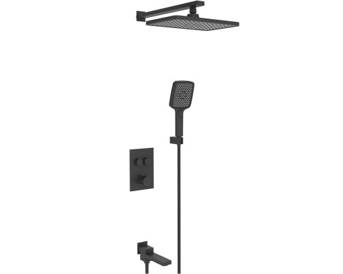 Vieir Душевая система 3 режима  GO CLICKтермостатическая с поворотным изливом встраиваемая (черный матовый ) V25006-3C