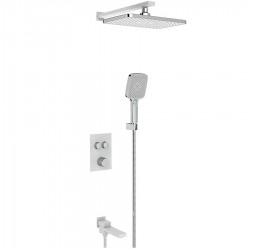 Vieir Душевая система 3 режима  GO CLICKтермостатическая с поворотным изливом встраиваемая (белый/хром ) V25006-3F