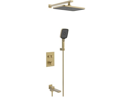 Vieir Душевая система 3 режима  GO CLICKтермостатическая с поворотным изливом встраиваемая (Gold Brushed ) V25006-3S