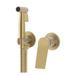 Смеситель с гигиенической лейкой Vieir V343553S матовое золото