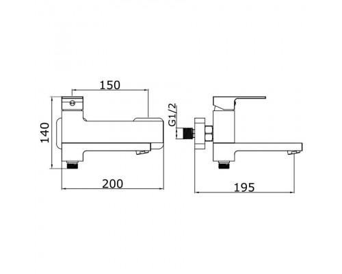 Vieir Смеситель для ванны с поворотным изливом (черный матовый ) V393531C