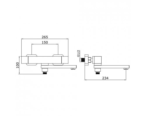 Vieir Смеситель для ванны термостатический с поворотным изливом (хром ) V393533