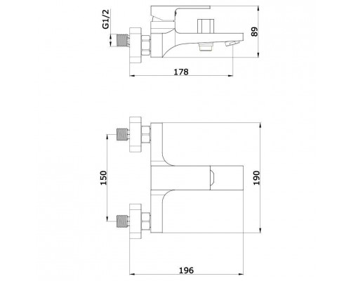 Vieir Смеситель для ванны  (белый/хром ) V393535F