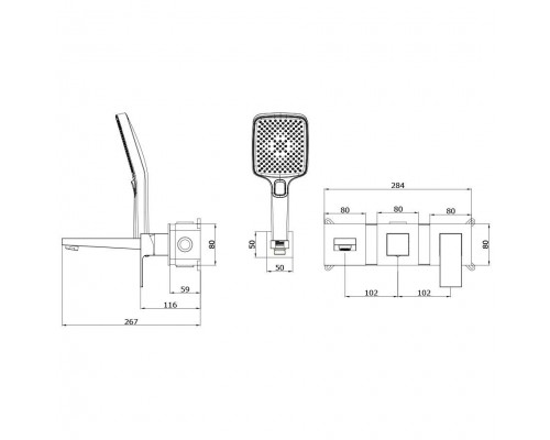 Vieir Смеситель для ванны встраиваемый (хром ) V393536