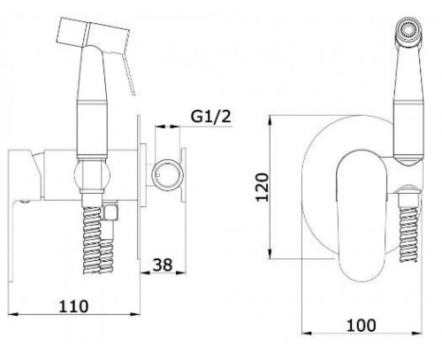 Vieir Смеситель с гигиеническим душем (белый/хром ) V393553F