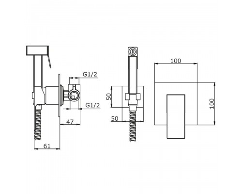 Vieir Смеситель с гигиеническим душем (оружейная сталь ) V393553G