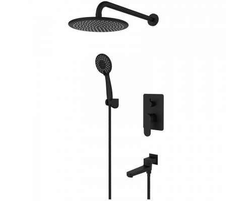 Vieir Душевая система 3 режима с поворотным изливом  встраиваемая (черный матовый ) V283563C