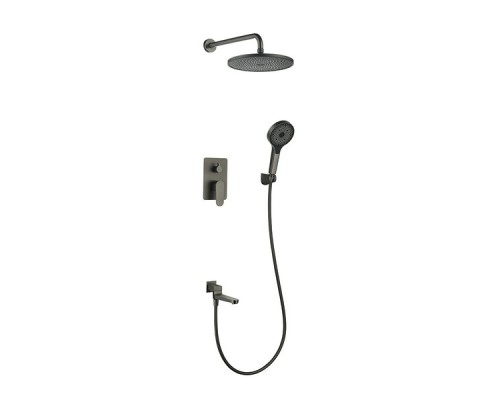 Vieir Душевая система 3 режима с поворотным изливом  встраиваемая (оружейная сталь ) V283563G
