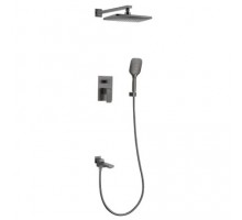 Vieir Душевая система 3 режима с поворотным изливом  встраиваемая (оружейная сталь ) V393563G