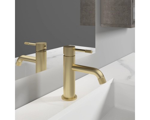 Vieir Смеситель для умывальника, низкий (Gold Brushed ) V402511S
