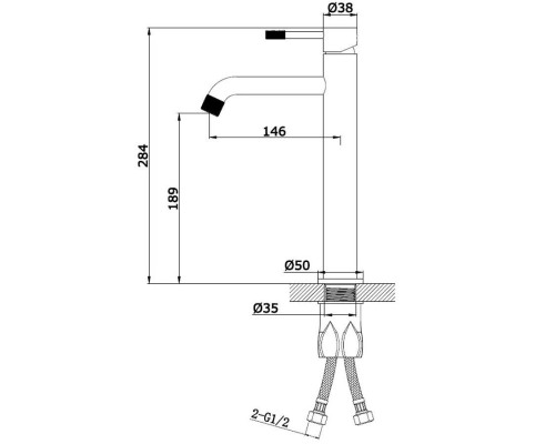 Vieir Смеситель для умывальника, высокий (хром ) V402512N