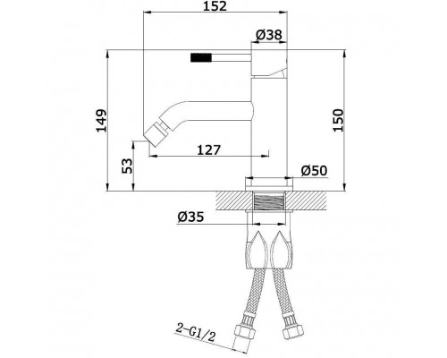 Vieir Смеситель для биде (Gold Brushed ) V402551S