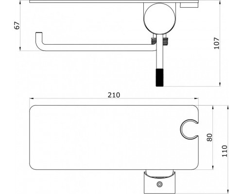 Vieir Смеситель биде, встройка с полкой и держателем полотенца (хром ) V393052