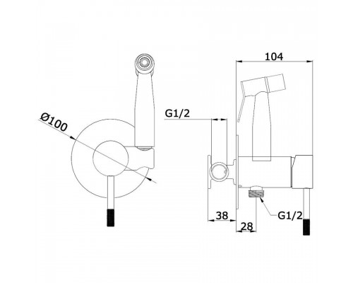 Vieir Смеситель с гигиеническим душем (Gold Brushed ) V403553S
