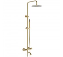 Vieir Душевая система 3 режима термостатическая  с поворотным изливом наружного монтажа (Gold Brushed ) V403561S
