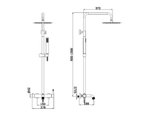 Vieir Душевая система 3 режима с изливом наружного монтажа (розовое золото, матовое) V403562R