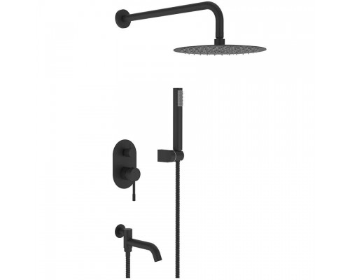 Vieir Душевая система 3 режима с поворотным изливом  встраиваемая (черный матовый ) V403564C