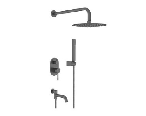 Vieir Душевая система 3 режима с поворотным изливом  встраиваемая (оружейная сталь ) V403564G
