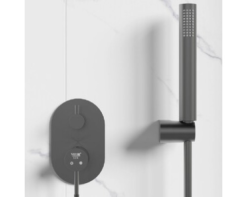 Vieir Душевая система 3 режима с поворотным изливом  встраиваемая (оружейная сталь ) V403564G