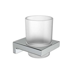 V5205 VIEIR Стеклянный стакан, для зубных щеток с настенным держателем, хром