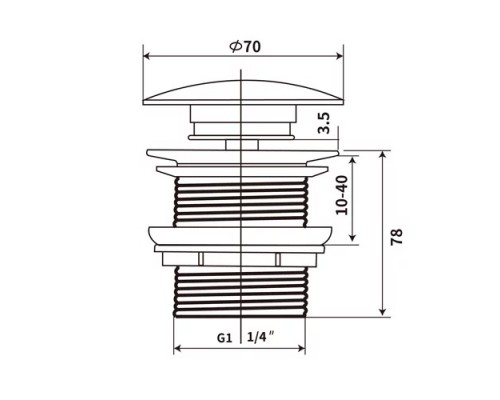 Донный клапан для раковины Vincea DBS-216MA с переливом