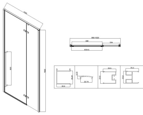 Душевая дверь Vincea Slim-N VDPH-5SN100CL