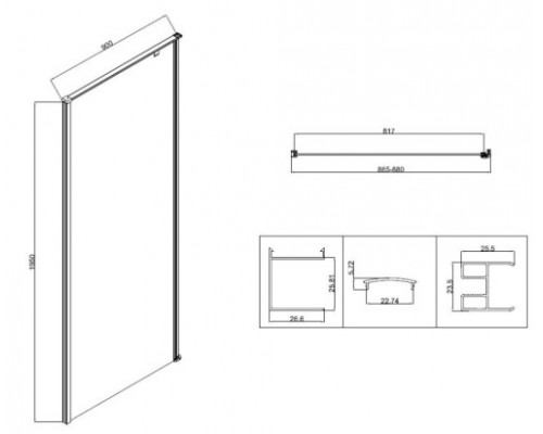 Душевой уголок Vincea Slim-N VSR-5SN9010CLB