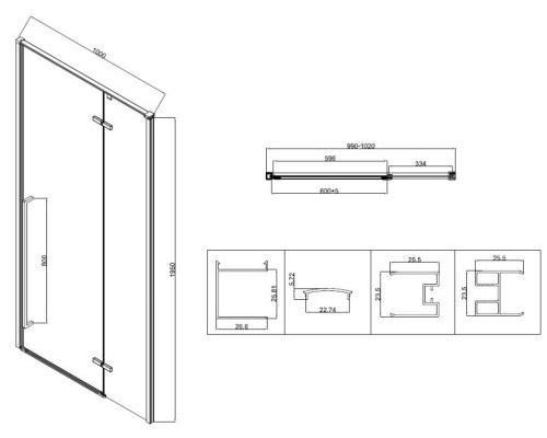 Душевой уголок Vincea Slim-N VSR-5SN9010CLB