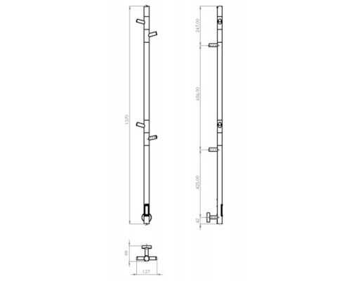 Полотенцесушитель электрический Vincea VTD-1DWE