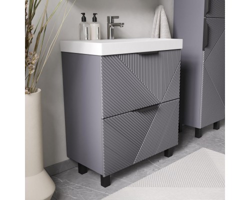 Тумба напольная VOLNA Geometry 60.2Y графит (9696) под умывальник