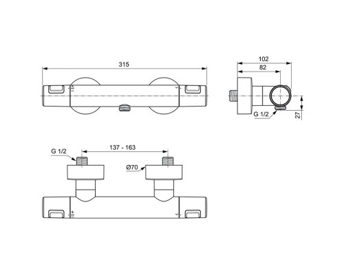 Термостат Ideal Standard Ceratherm T25 A7201AA  для душа