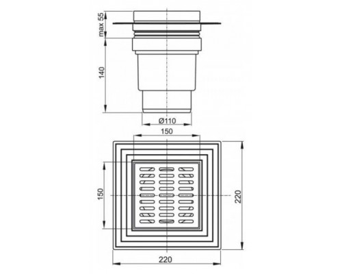 Душевой трап AlcaPlast APV13