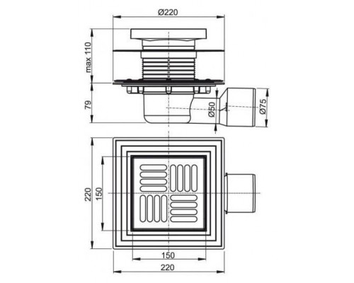 Душевой трап AlcaPlast APV3444