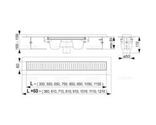 Душевой лоток AlcaPlast APZ1001-950