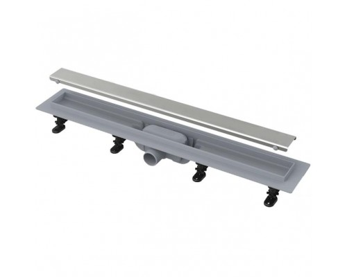 Душевой трап линейный AlcaPlast Optima APZ12-750 / 850 / 950 с решеткой Solid - водоотводящий желоб