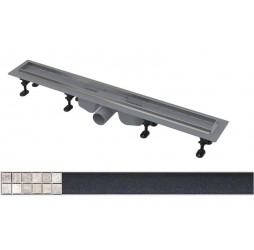 Alcaplast APZ22 Optima Водоотводящий желоб с порогами из нержавеющей стали для перфорированной решетки или решетки под кладку плитки APZ22-950