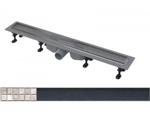 Alcaplast APZ22 Optima Водоотводящий желоб с порогами из нержавеющей стали для перфорированной решетки или решетки под кладку плитки APZ22-950